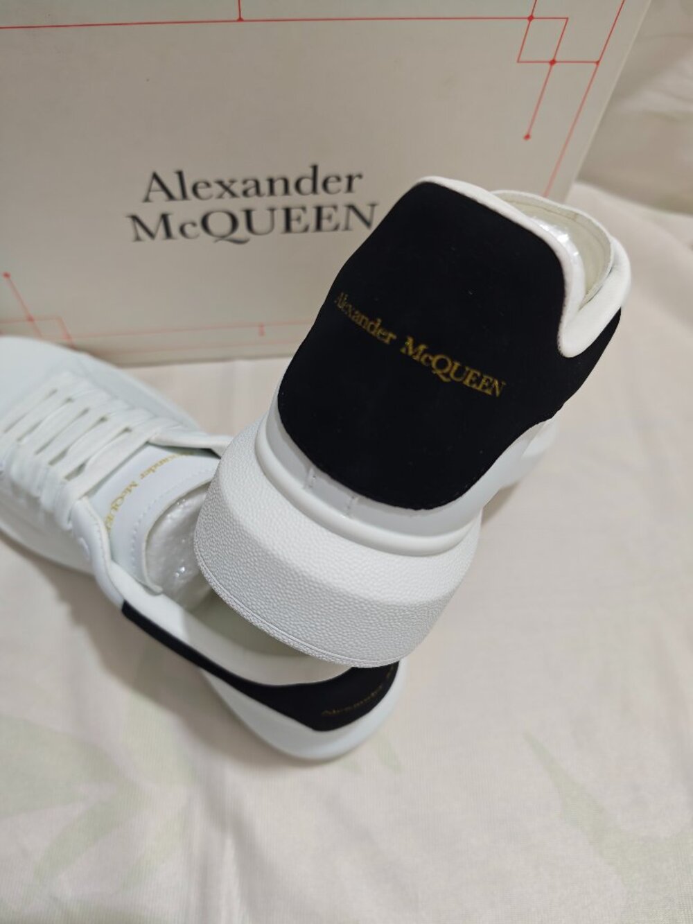 White Alexander McQueen Oversized Platform Sneakers Men - Picture 9 of 9